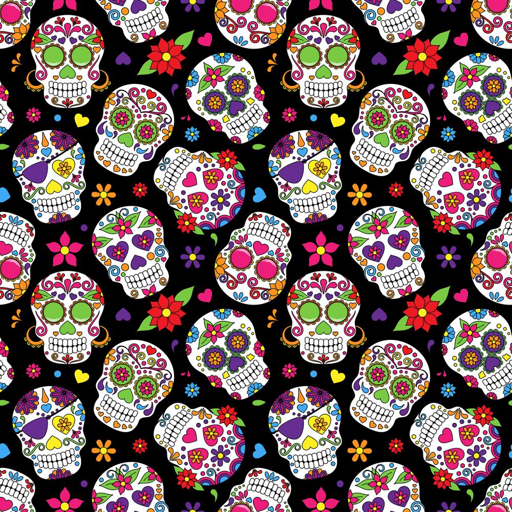 45 Sugar Skulls Allover Marshall Dry Goods Company   Orig 73298 Sugar Skulls 